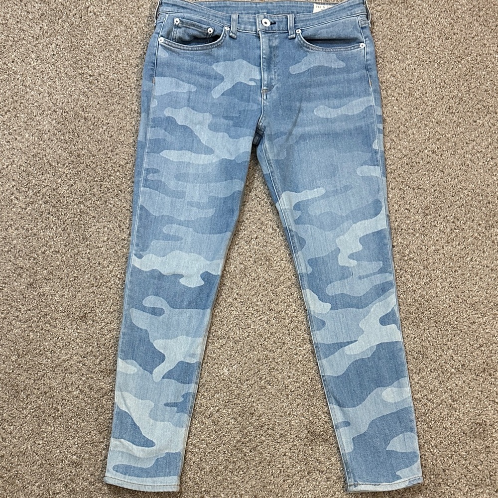 rag & bone Blue Camouflage Skinny Jeans